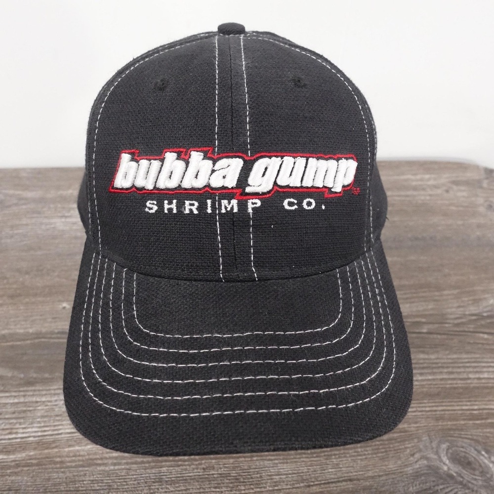Bubba Gump Shrimp Co. Hat Cap Strap Back One Size Black Cotton Embroidered